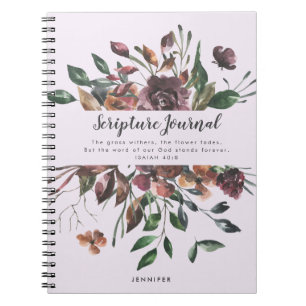 Cuaderno Dusty Purple Floral Personalizada Scripting Journa