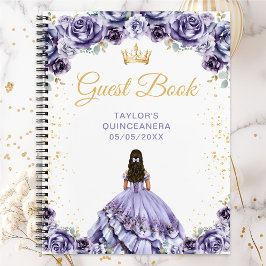 Cuaderno Dusty Purple Princess Quinceañera Guest Book