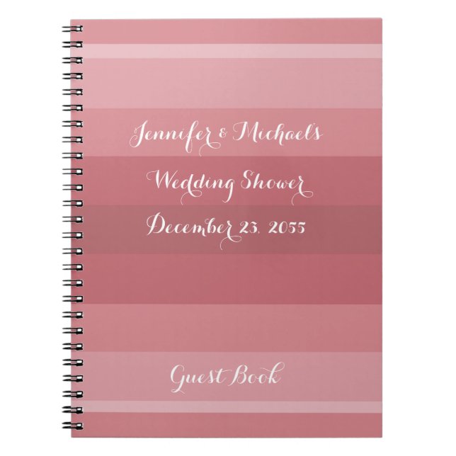 Cuaderno Dusty Rosa Wedding Shower Fiesta Aniversario (Frente)
