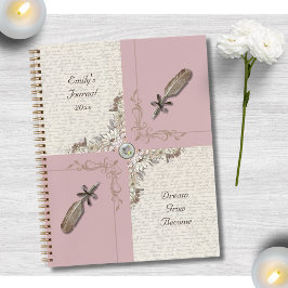 Cuaderno Dusty Rose Pink Diary Cottagecore Style