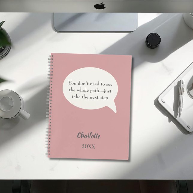 Cuaderno Dusty rose pink ivory inspirational goal quote (Subido por el creador)