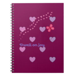 Cuaderno dwell on joy hearts and paw prints spiral notebook