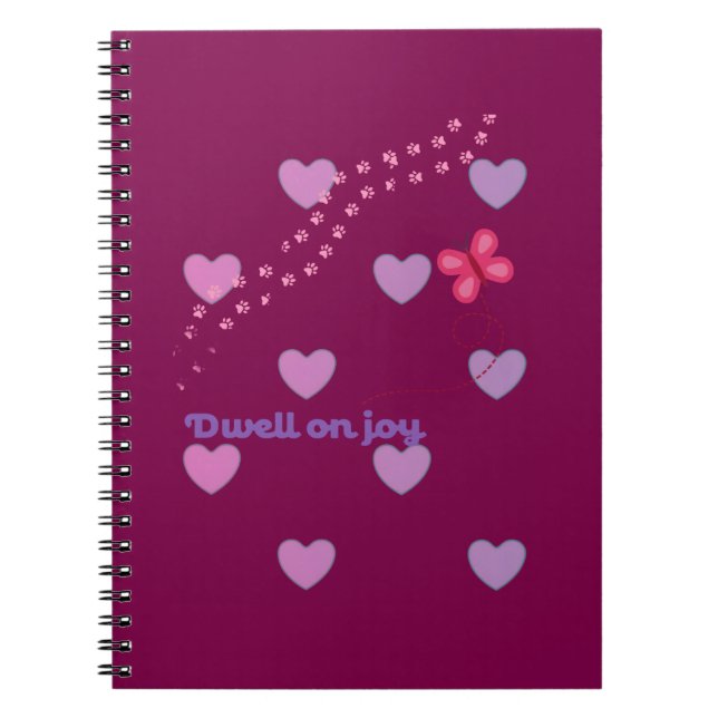 Cuaderno dwell on joy hearts and paw prints spiral notebook (Frente)