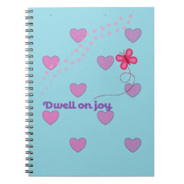Cuaderno Dwell on joy hearts and pawprints notebook
