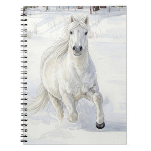Cuaderno Dyfra el caballo islandés galopando en la nieve