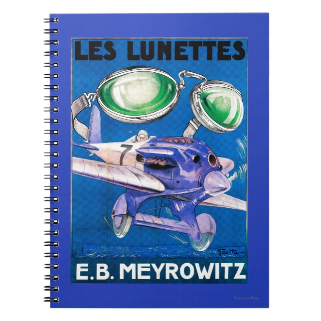 Cuaderno E.B. Publicidad de gafas voladoras de Meyrowitz (Frente)