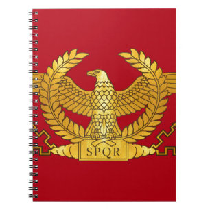 Cuaderno Eagle de oro romano en rojo