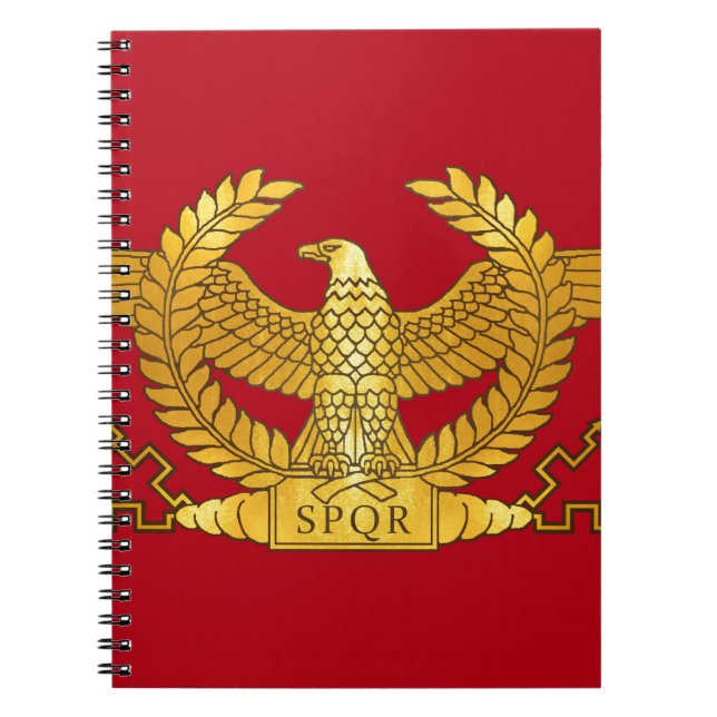 Cuaderno Eagle de oro romano en rojo (Frente)