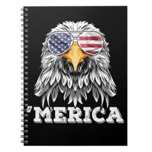 Cuaderno Eagle USA Gafas de sol 4 de julio Bandera American