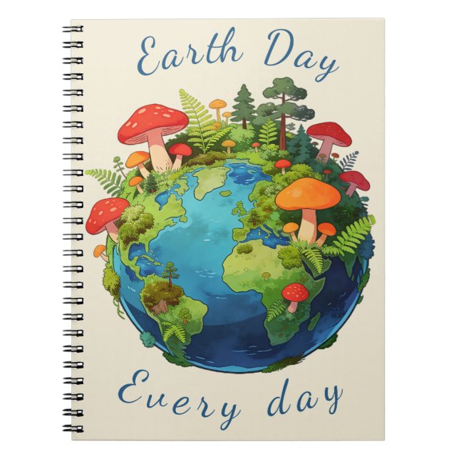 Cuaderno Earth Day Every Day Nature Planet Design (Frente)