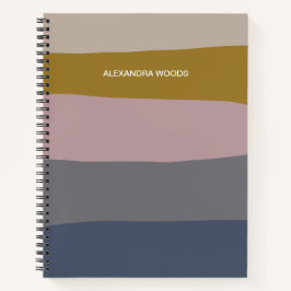 Cuaderno Earthy Boho Moderno Abstract Stripes Personalizado