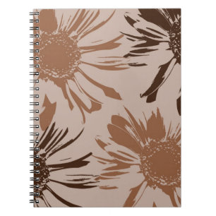 Cuaderno Earthy Brown Gerbera Flowers