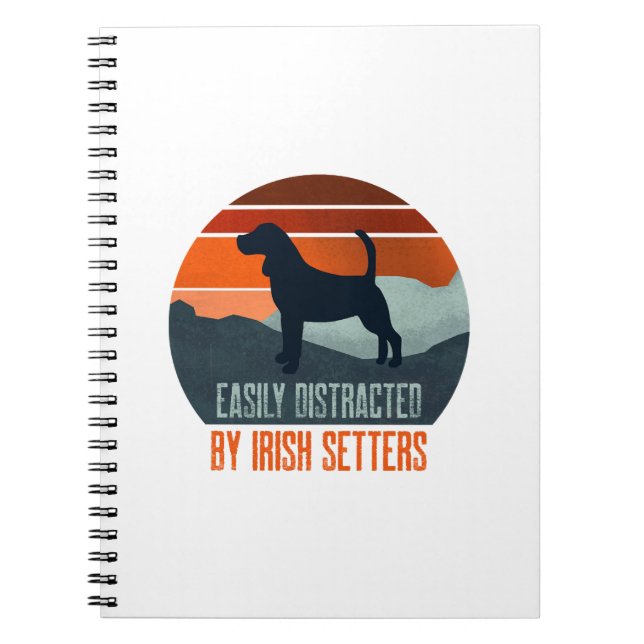 Cuaderno Easily Distracted By Irish Setters Dog Walking (Frente)