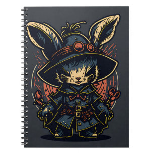 Cuaderno easter dark rabbit bunny halloween hat1