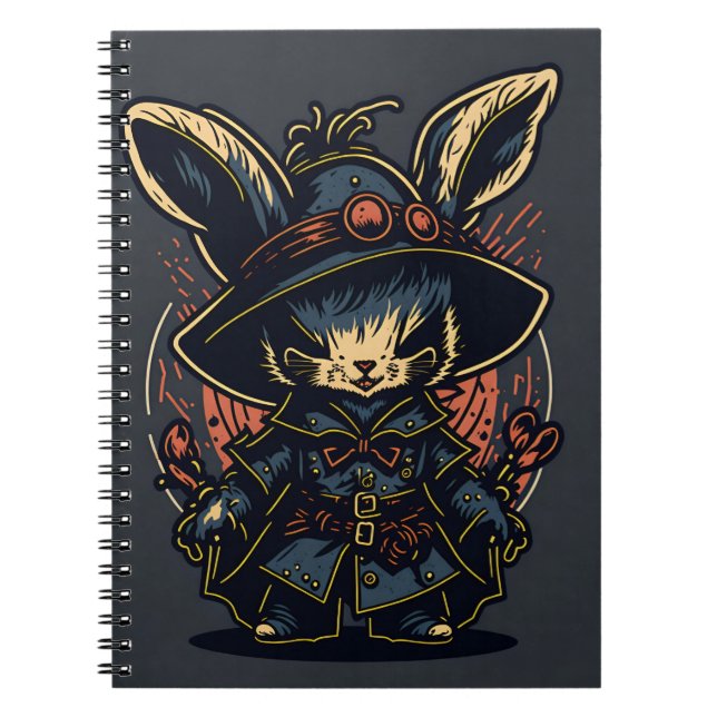 Cuaderno easter dark rabbit bunny halloween hat1 (Frente)