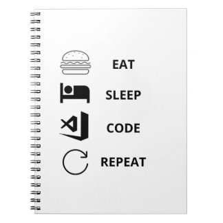 Cuaderno Eat Sleep Code Repetir programadores divertidos