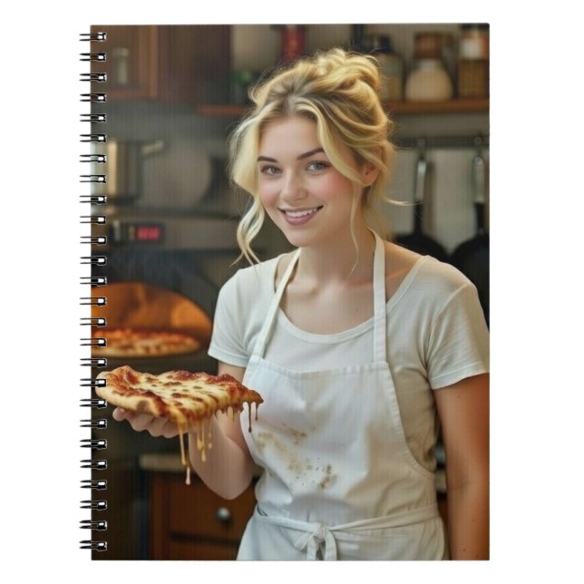 Cuaderno Eating Pizza Photo Personalize Customize (Frente)