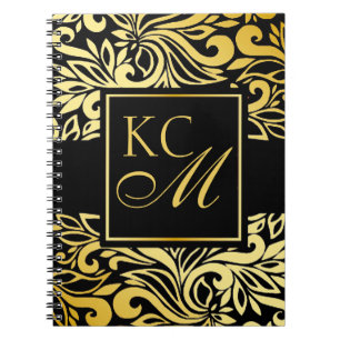 Cuaderno Ébano floral adornado del diario el   del