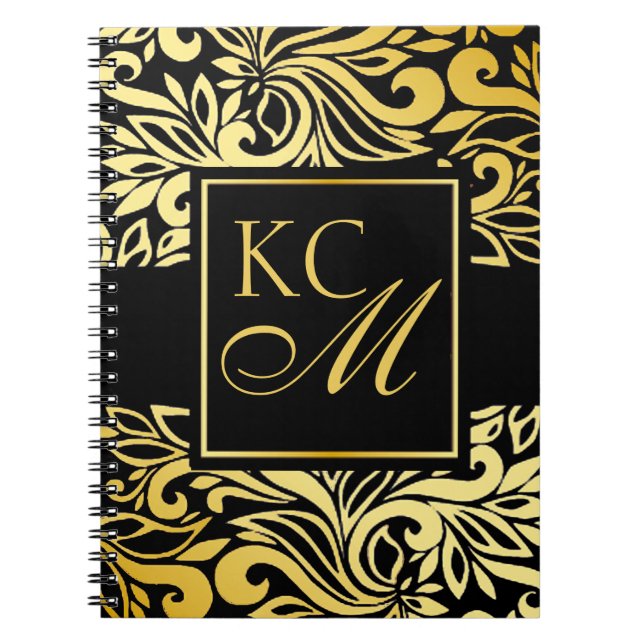 Cuaderno Ébano floral adornado del diario el | del (Frente)
