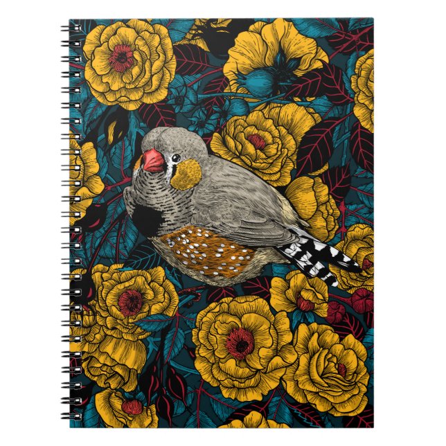 Cuaderno Eca de cebra y arbusto rosa (Frente)