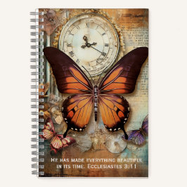 Cuaderno Ecclesiastes 3:11 Journal Butterfly Clock Notebook