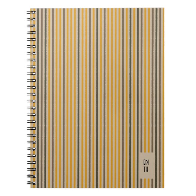 Cuaderno Echo Trails Mustard & Neutral Striped Journal (Frente)