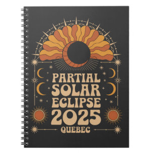 Cuaderno Eclipse solar parcial 2025 Quebec Canadá
