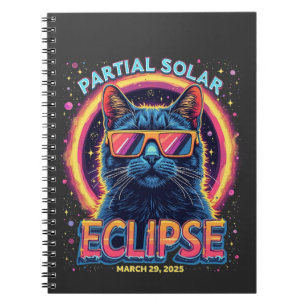 Cuaderno Eclipse solar parcial de gatito de 2025