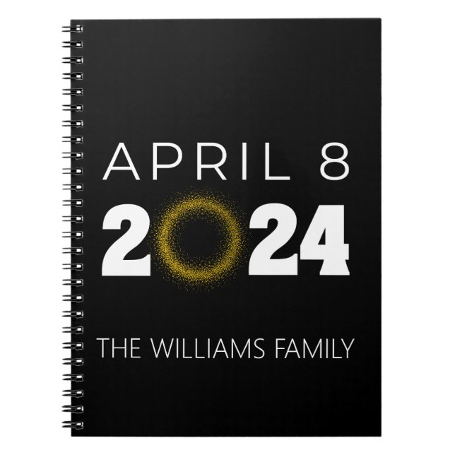 Cuaderno Eclipse solar total EE.UU. 8 de abril de 2024 (Frente)