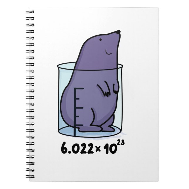 Cuaderno Ecuación de Mol Mol Cute en un Pun de Vaso (Frente)