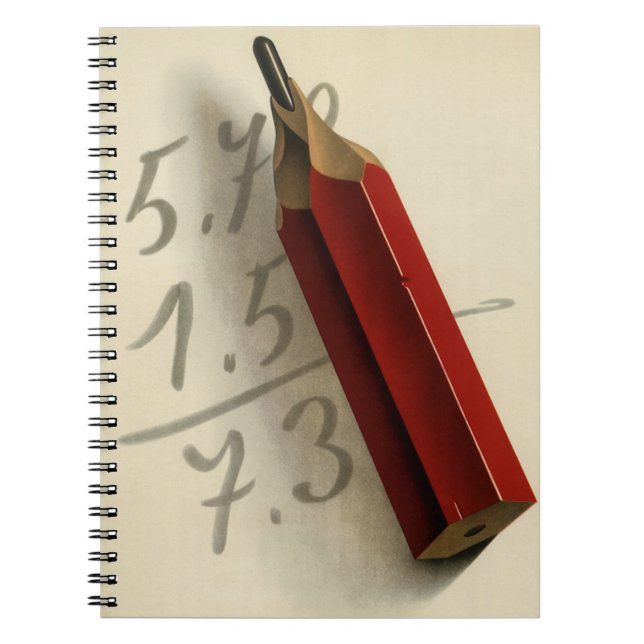 Cuaderno Ecuación matemática con lápiz rojo, negocios vinta (Frente)
