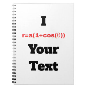 Cuaderno Ecuación Polar de personalizable (I Corazón)