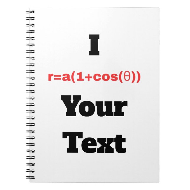 Cuaderno Ecuación Polar de personalizable (I Corazón) (Frente)