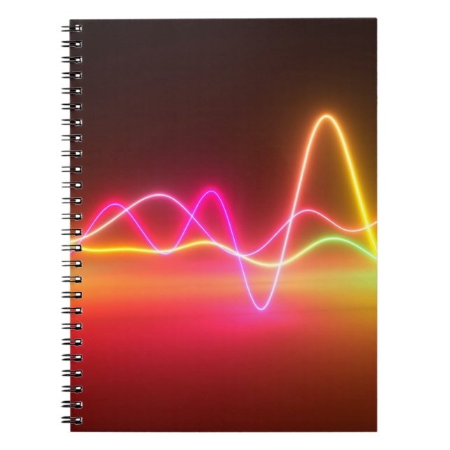 Cuaderno Ecualizador gráfico brillante de neón brillante co (Frente)