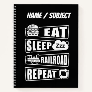 Cuaderno Eder Sleep Railroad Repetir el tren de vapor con e