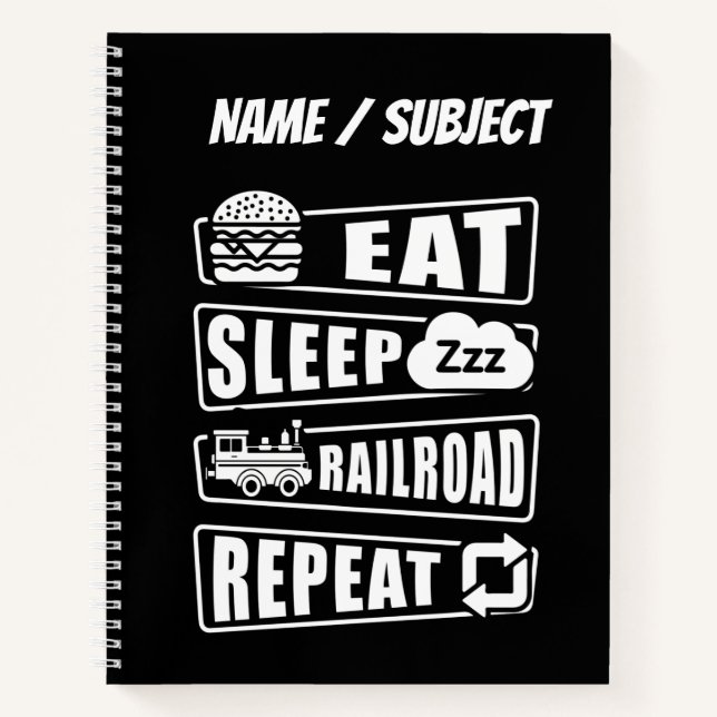 Cuaderno Eder Sleep Railroad Repetir el tren de vapor con e (Anverso)