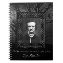 Edgar Allen Poe Cita Selva Sombrío Negro/Gris