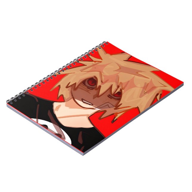 Cuaderno Edgy Anime Boy Grunge Aesthetic Spiral Notebook (Lado Izquierdo)