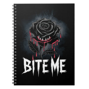 Cuaderno Edgy 'Bite Me' Diseño Gótico Rosa