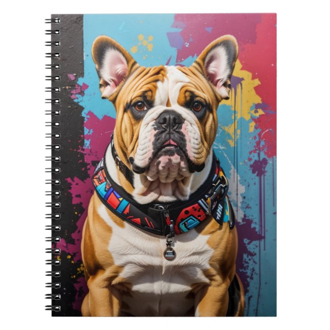 Cuaderno Edgy Bulldog Grunge Fondo (Frente)