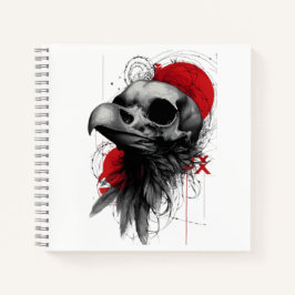 Cuaderno Edgy Crow Skull Gothic Grunge Street Art Notebook