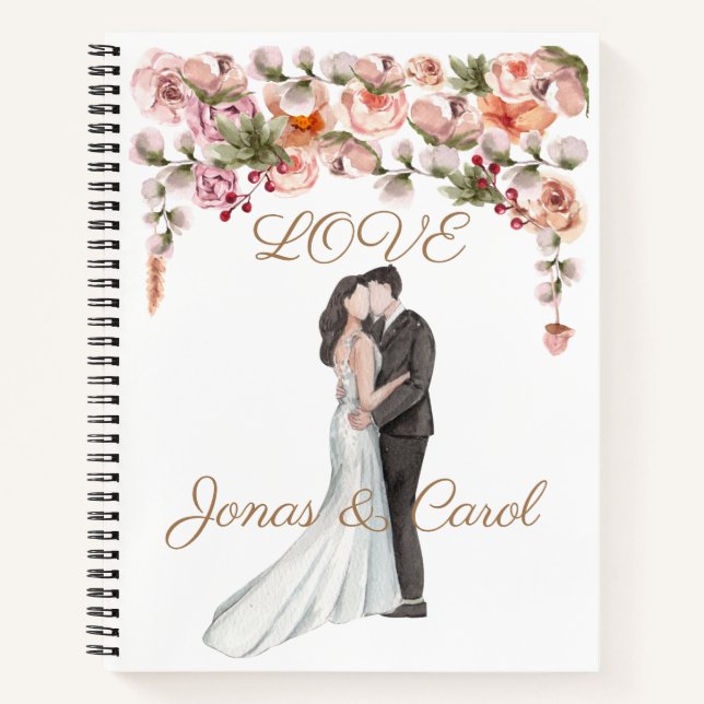 Cuaderno Edición de bodas de amor personalizado dentro del  (Anverso)