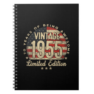 Cuaderno Edición Limitada de Regalos Vintage 1955 de 70 Año