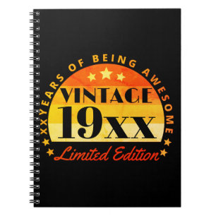 Cuaderno Edición limitada personalizada de Vintage Cumpleañ