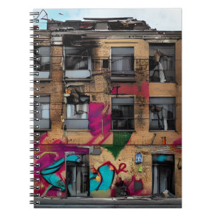 Cuaderno Edificio abandonado Arte abstracto de IA