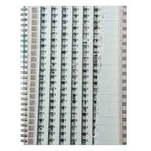CUADERNO EDIFICIO DE CONCRETO BLANCO Y AZUL