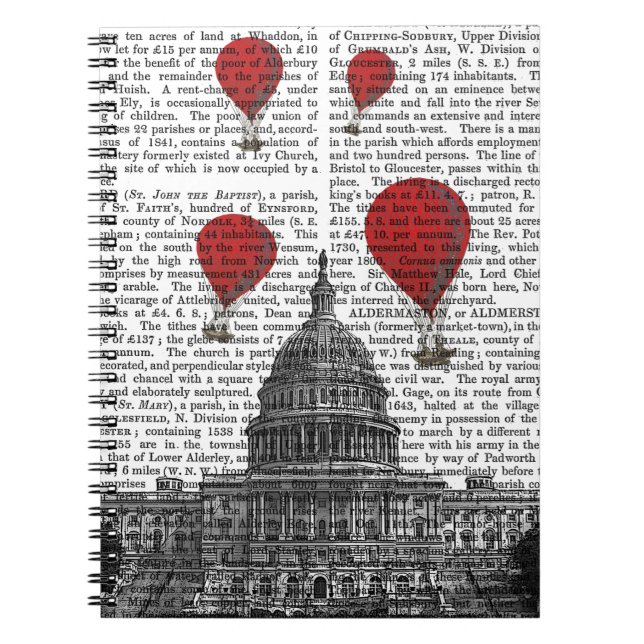 Cuaderno Edificio del Capitolio de Estados Unidos y globos  (Frente)