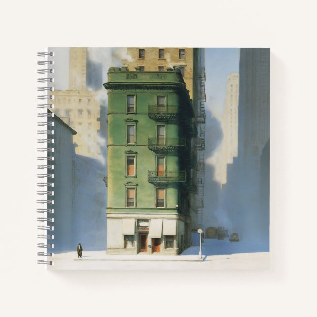 Cuaderno Edificio verde en invierno en Nueva York (Anverso)