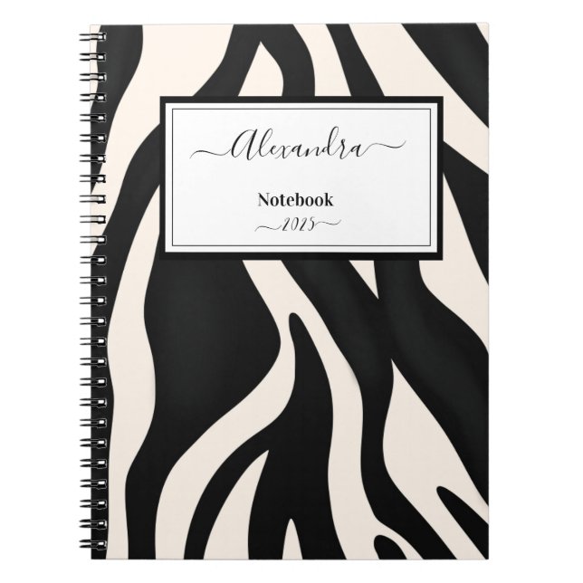 Cuaderno Editable Animal Zebra Black White (Frente)