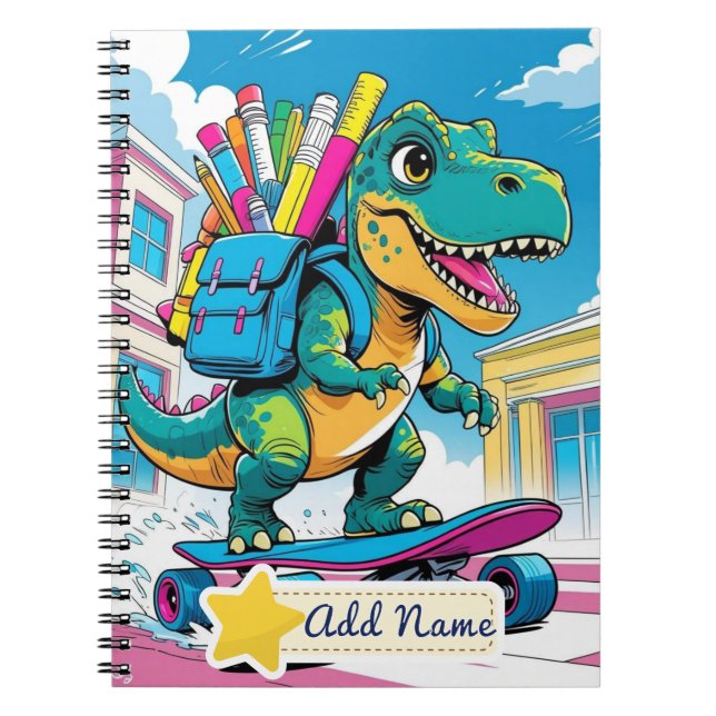 Cuaderno Editable de la Escuela de Dinosaurios – M (Frente)